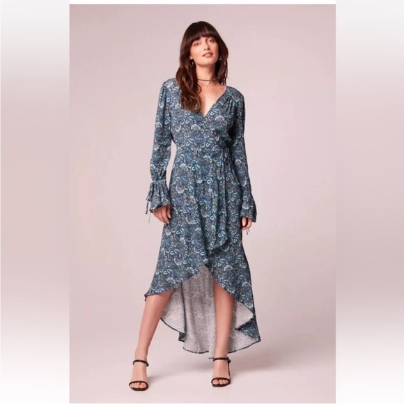 NWT Band Of The Free Jewel Teal Floral Wrap Maxi Dress - Picture 1 of 12
